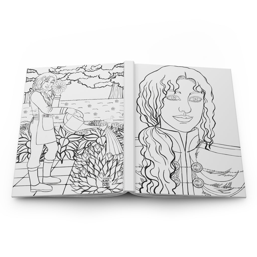 Hard Cover Notebook | Colorable | Garden | Flowers | Anime & Manga Inspired