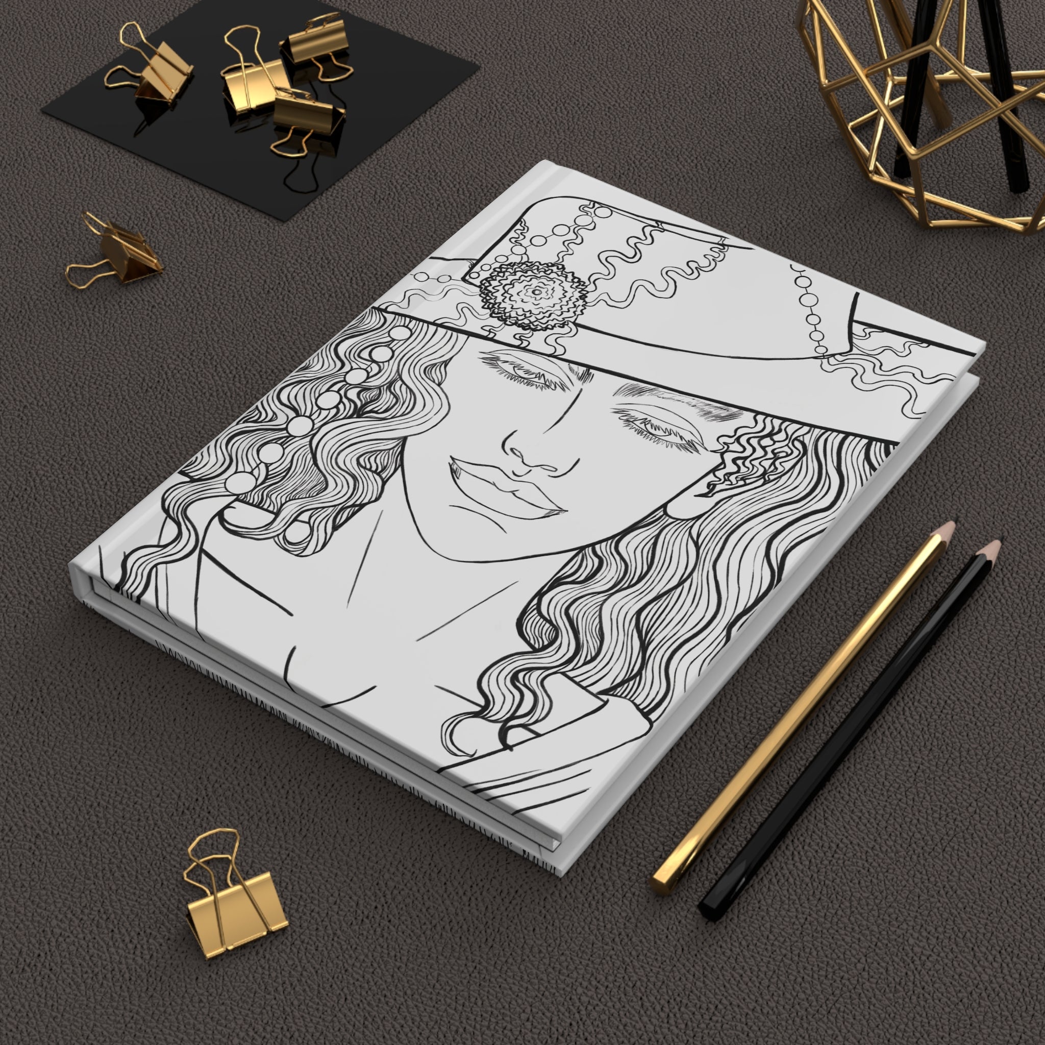 Hard Cover Journal Matte  Colorable | Anime inspired | Manga inspired | Fun & Relaxing