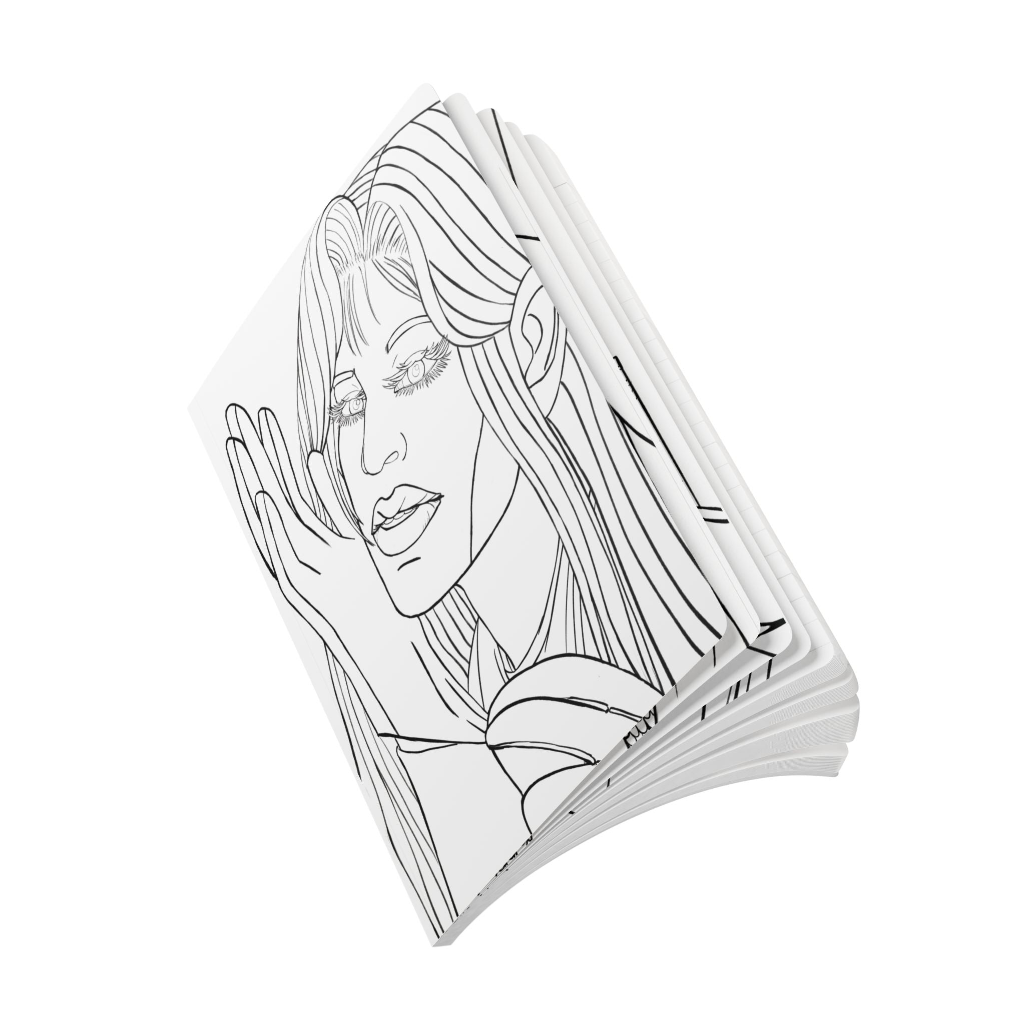 Colorable  Anime Inspired  Softcover Journal (With  Colorable Prints Included) | Butler | King & Throne | Snake | Bishonen Style |