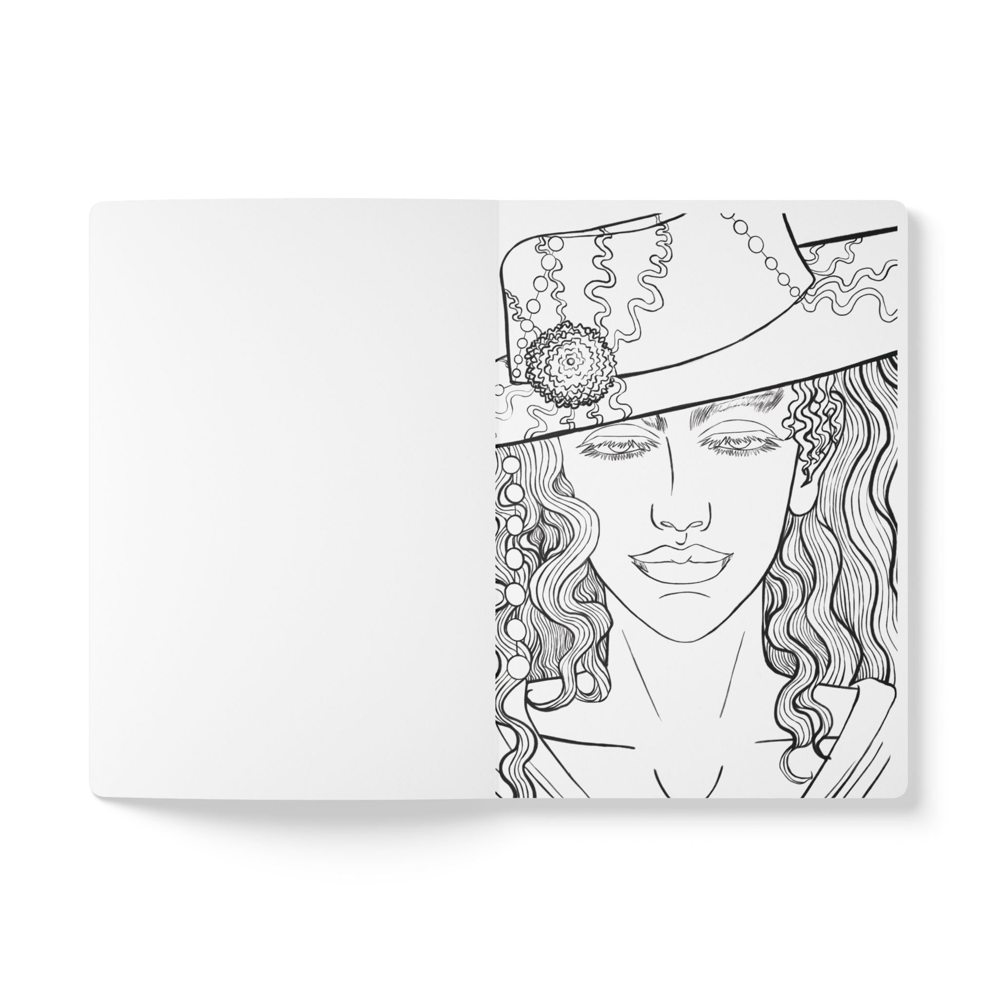Colorable  Anime Inspired  Softcover Journal (With  Colorable Prints Included) | Butler | King & Throne | Snake | Bishonen Style |