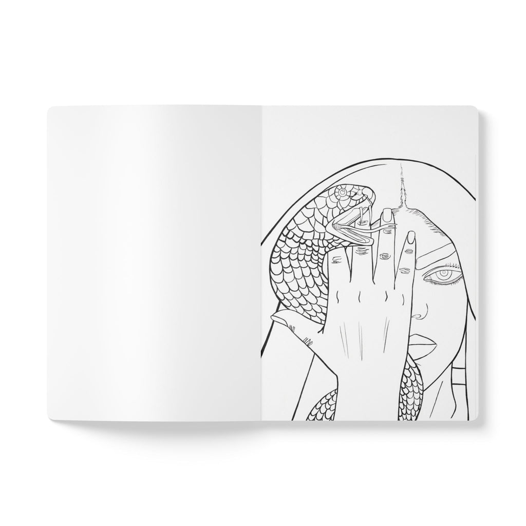 Colorable  Anime Inspired  Softcover Journal (With  Colorable Prints Included) | Butler | King & Throne | Snake | Bishonen Style |