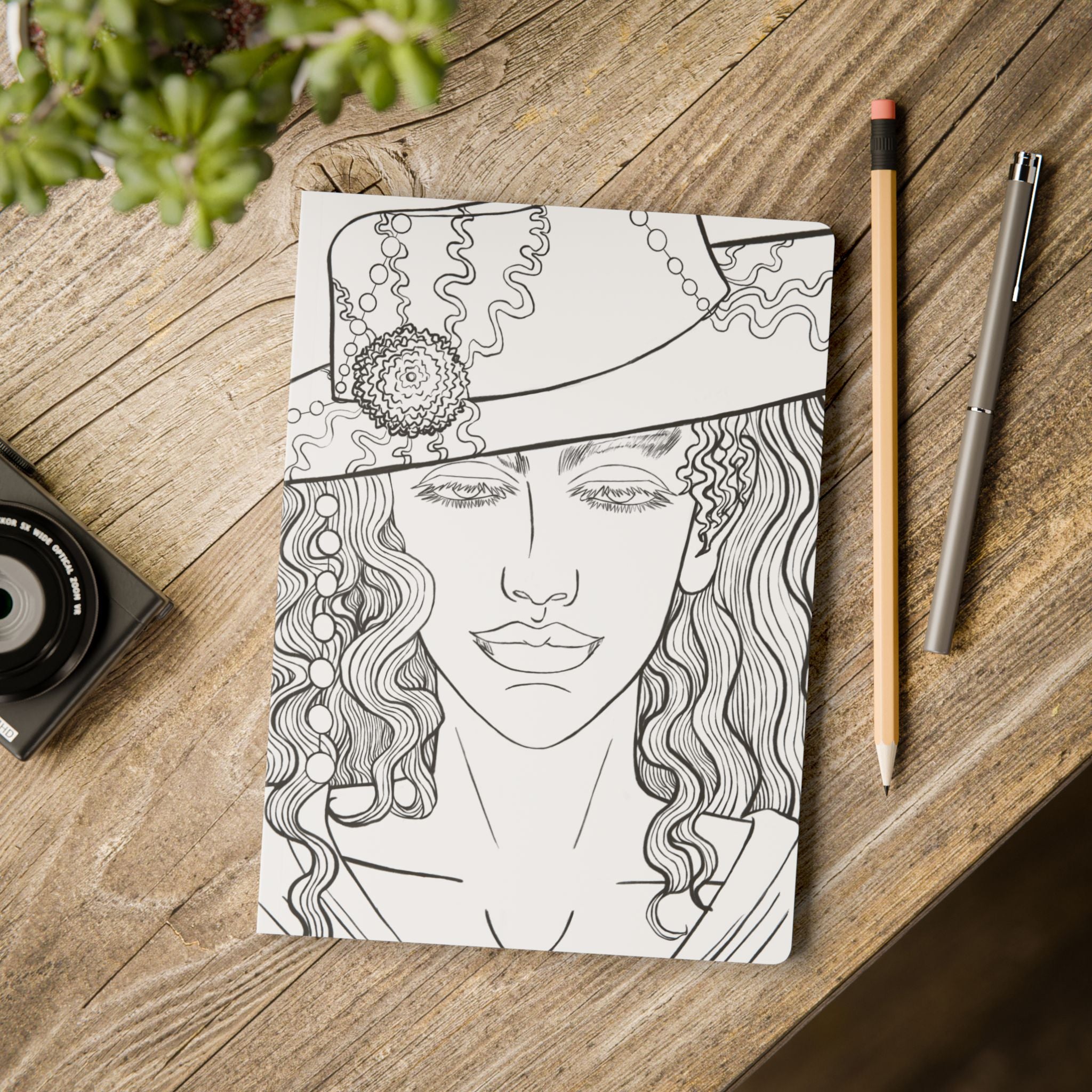 Colorable Softcover Anime inspired Journal (With Colorable Prints included) | Manga Art | Anime | Cute | Coloring Book Pages | Notebook