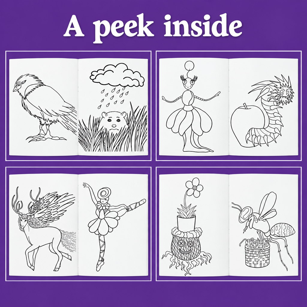 Easy Bold Colorable Creatures : Coloring book for Adults and Teens I Cozy I Animals I Insects I Creatures