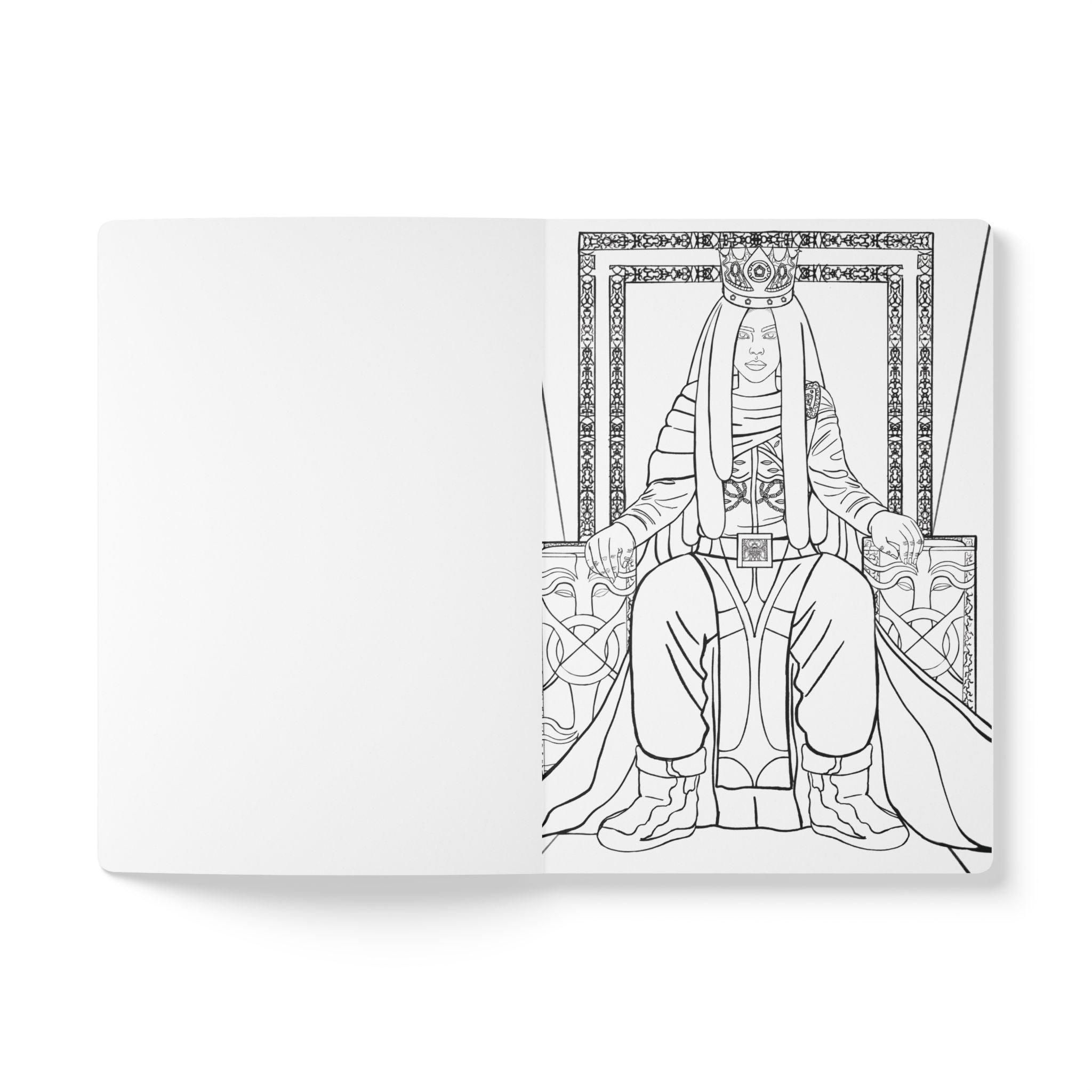 Colorable  Anime Inspired  Softcover Journal (With  Colorable Prints Included) | Butler | King & Throne | Snake | Bishonen Style |
