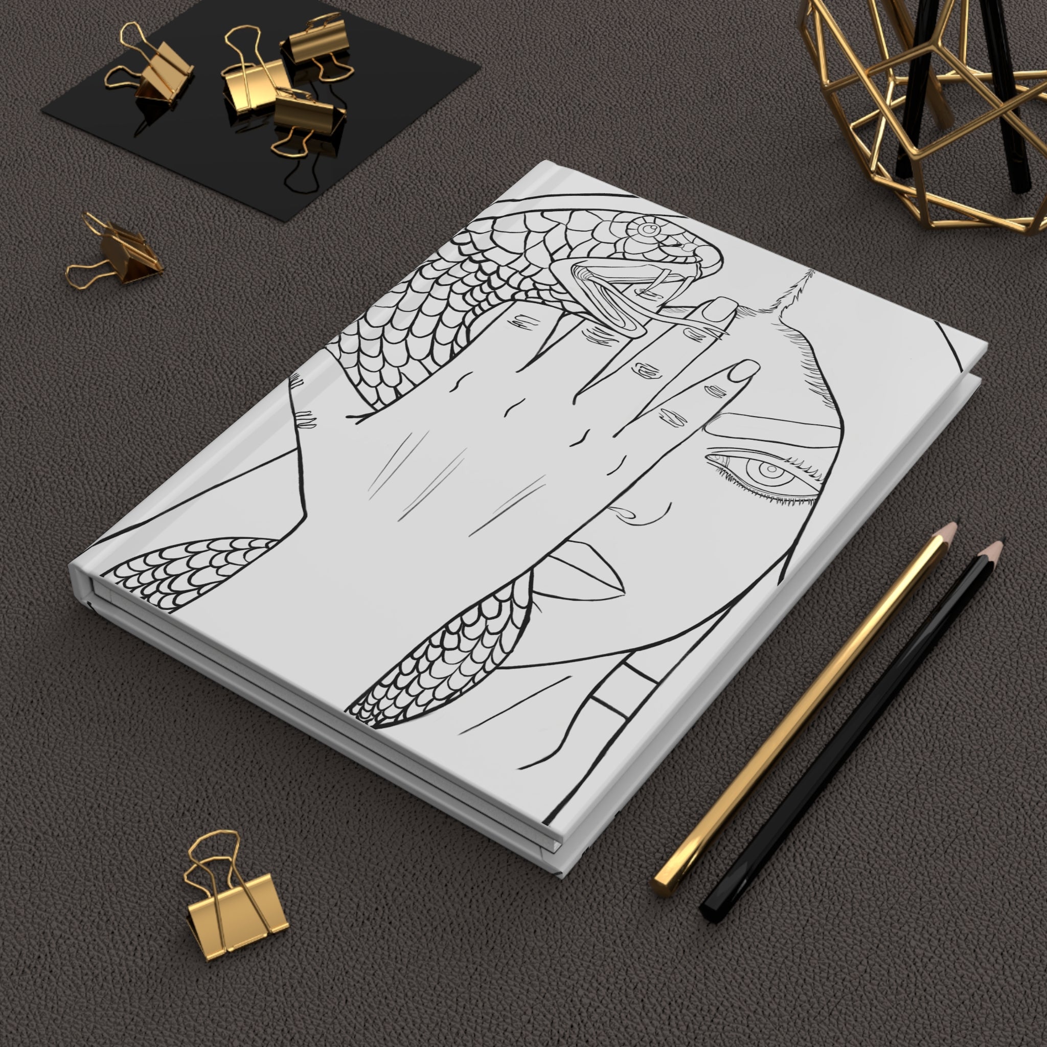 Hard Cover Notebook | Colorable Anime Inspired | King | Throne |  Relaxing | Manga Inspired | Lined Notebook |  Snake