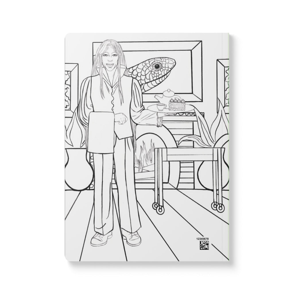 Colorable  Anime Inspired  Softcover Journal (With  Colorable Prints Included) | Butler | King & Throne | Snake | Bishonen Style |