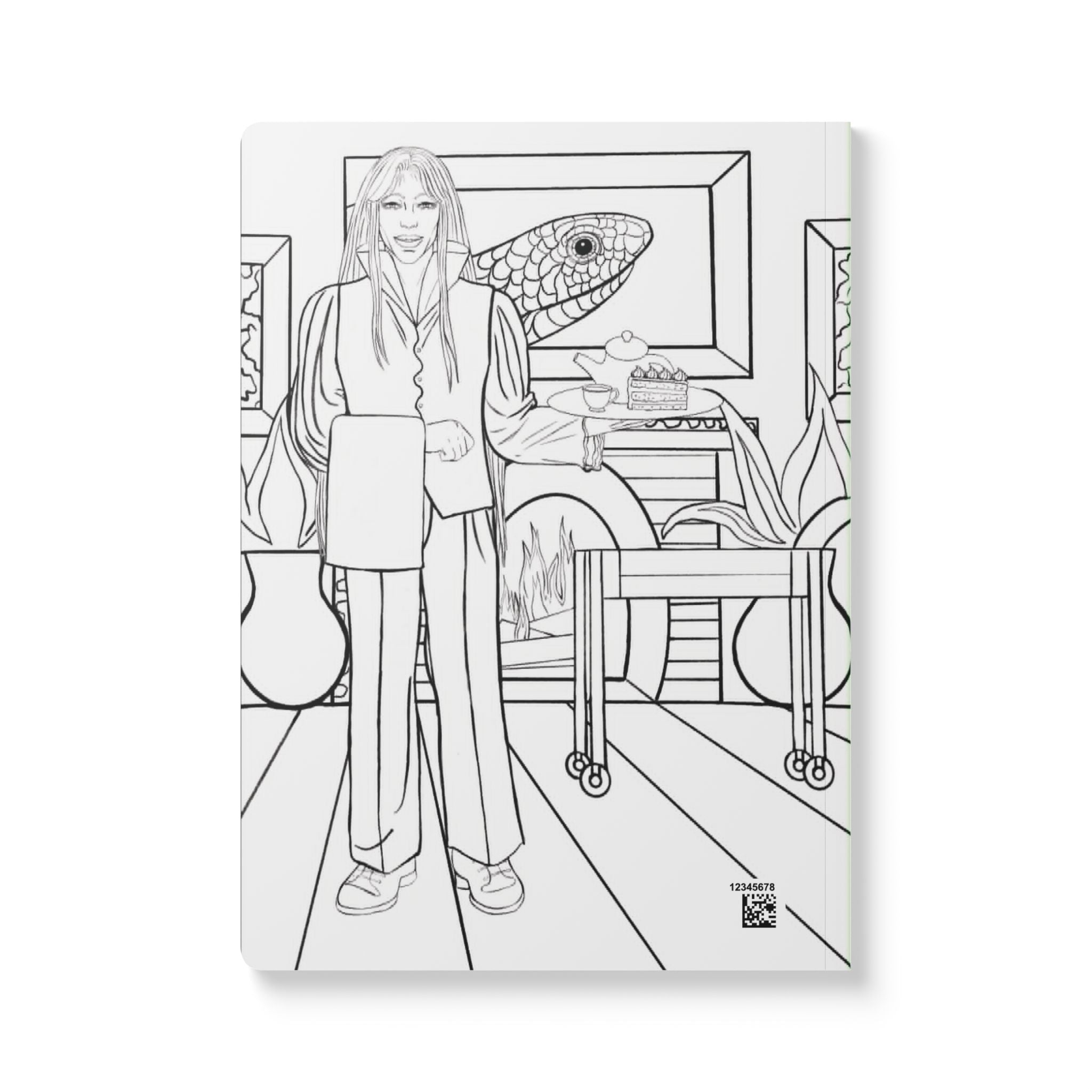 Colorable  Anime Inspired  Softcover Journal (With  Colorable Prints Included) | Butler | King & Throne | Snake | Bishonen Style |