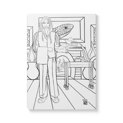 Colorable  Anime Inspired  Softcover Journal (With  Colorable Prints Included) | Butler | King & Throne | Snake | Bishonen Style |